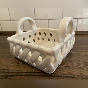 White Ceramic Woven Basket